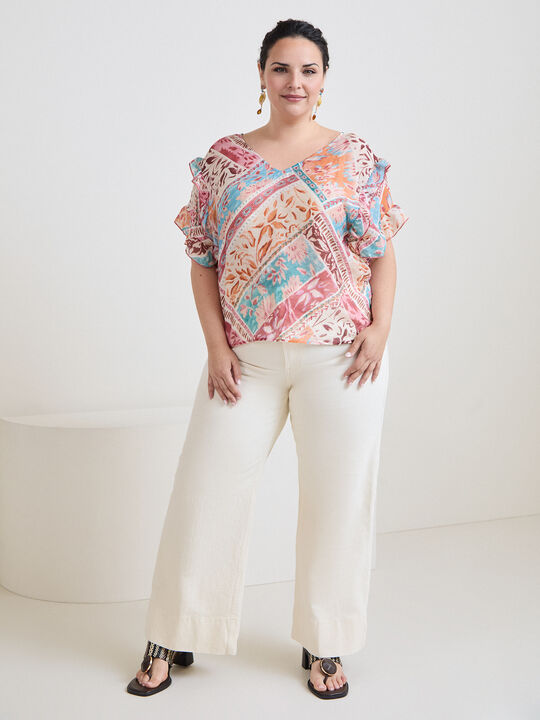 BLUSA ESTAMPADA Crudo image number null