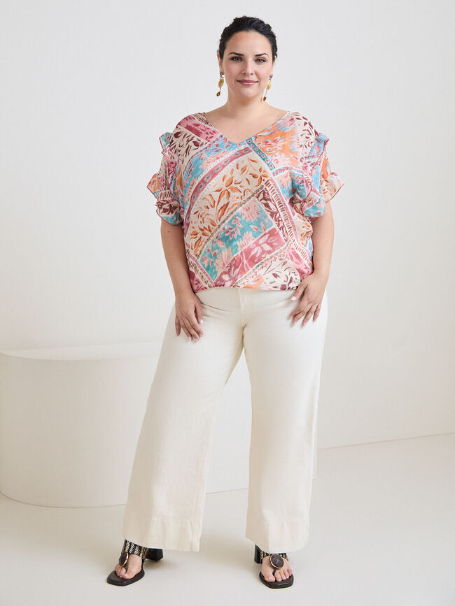 BLUSA ESTAMPADA Crudo