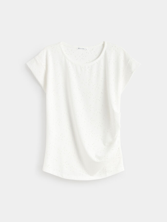 CAMISETA  PLIEGUES Blanco Optico