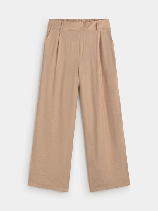 PANTALON ANCHO FLUIDO Beige Tostado image number null