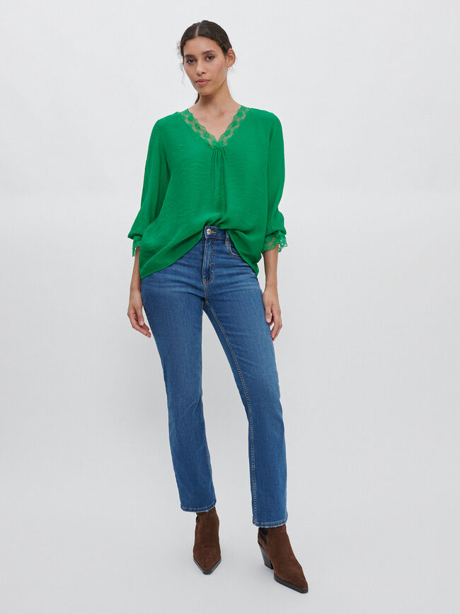 BLUSA PUNTILLA VERDE OPALO