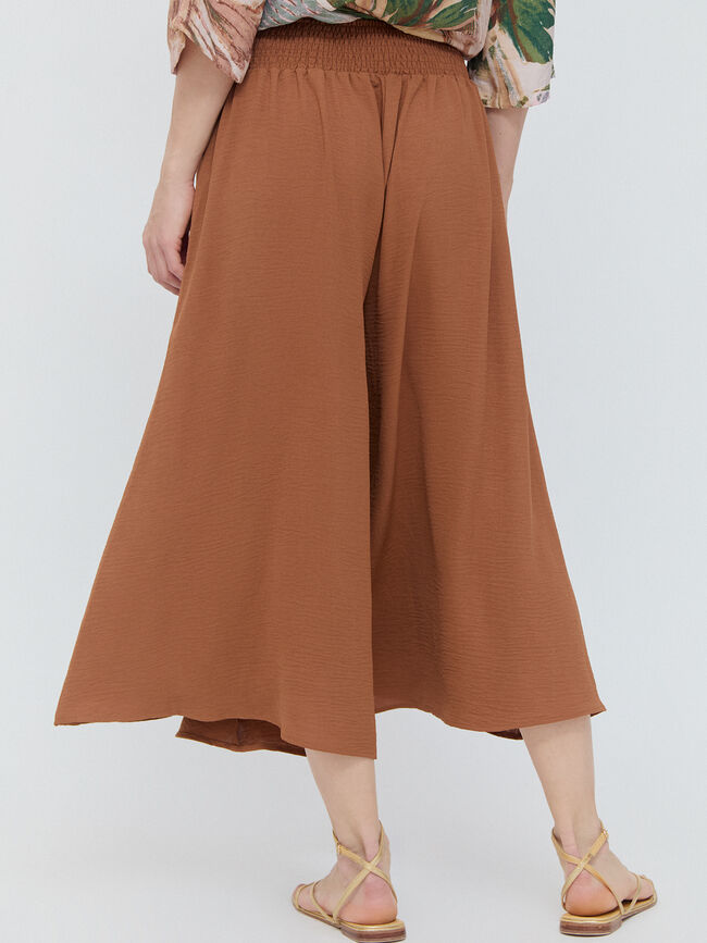 PANTALON ANCHO FLUIDO Tierra tostado