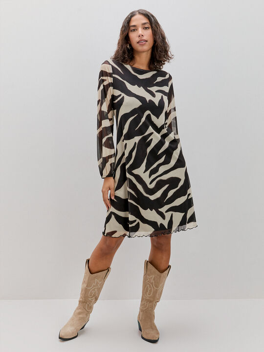 VESTIDO TUL ESTAMPADO Estampado 1 image number null