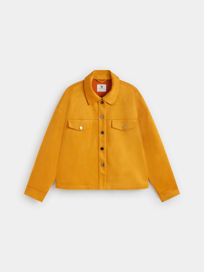 Sobrecamisa crop mostaza Mostaza