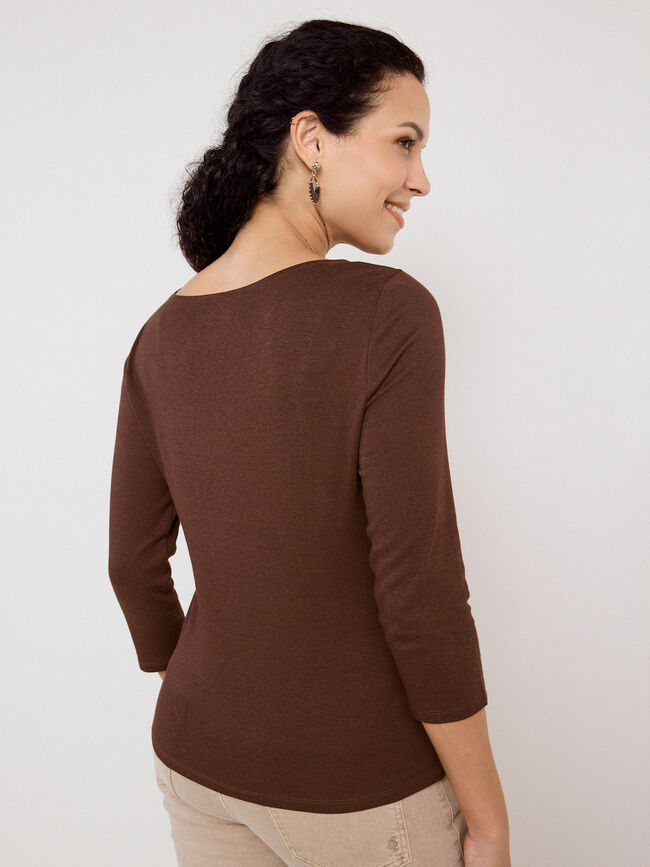 CAMISETA ESCOTE ASIMETRICO Marron
