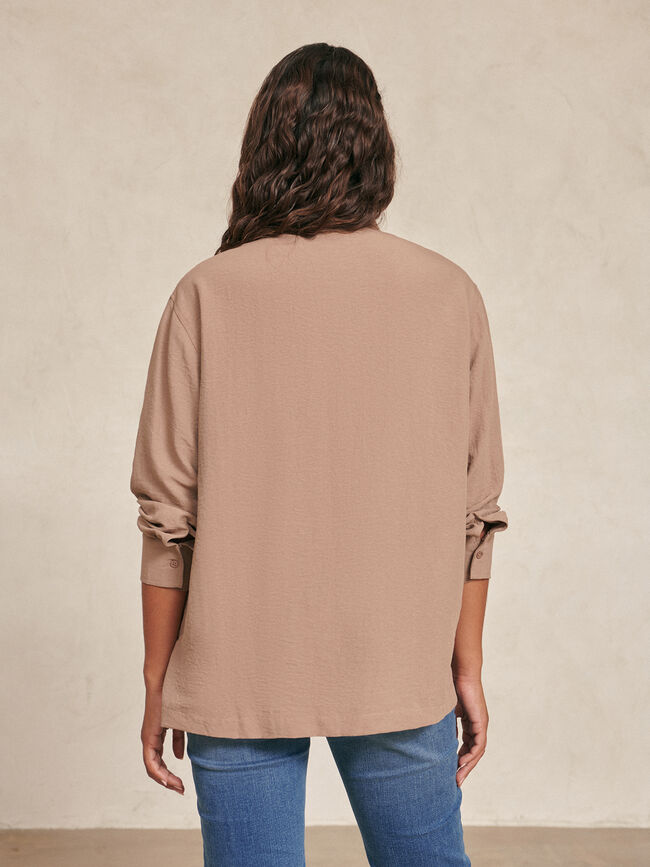 Camisa fluida Tostado