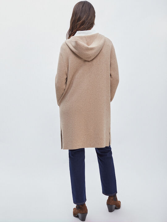 ABRIGO PUNTO CAPUCHA Beige image number null
