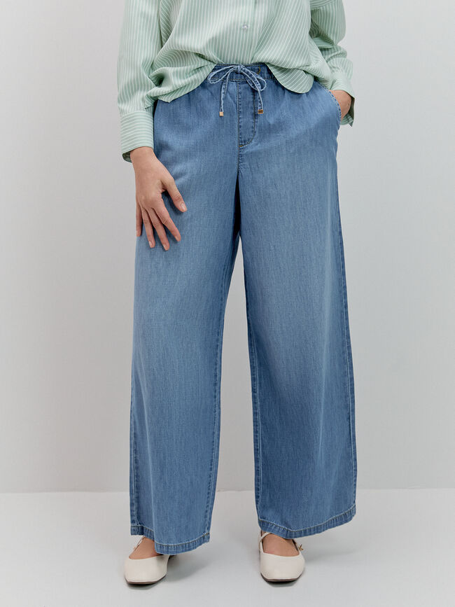 PANTALON VAQUERO SUAVE Mid blue