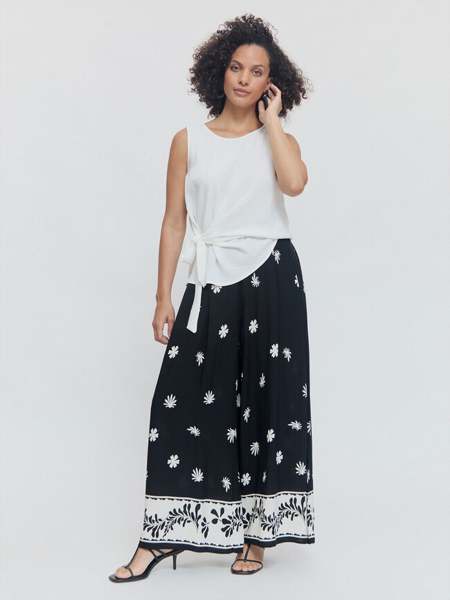 PANTALON PLIEGUES Negro