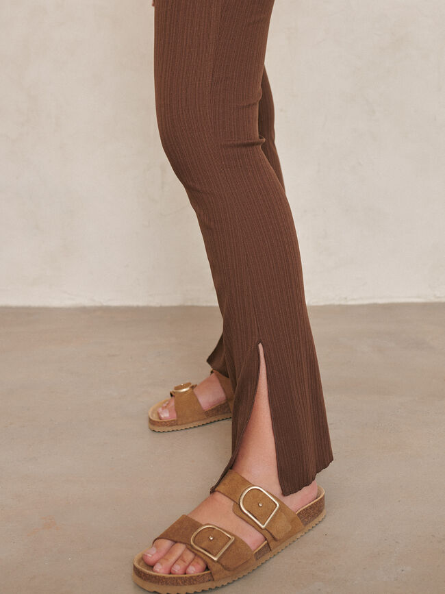 pantalón flore canalé AVENA TOSTADA