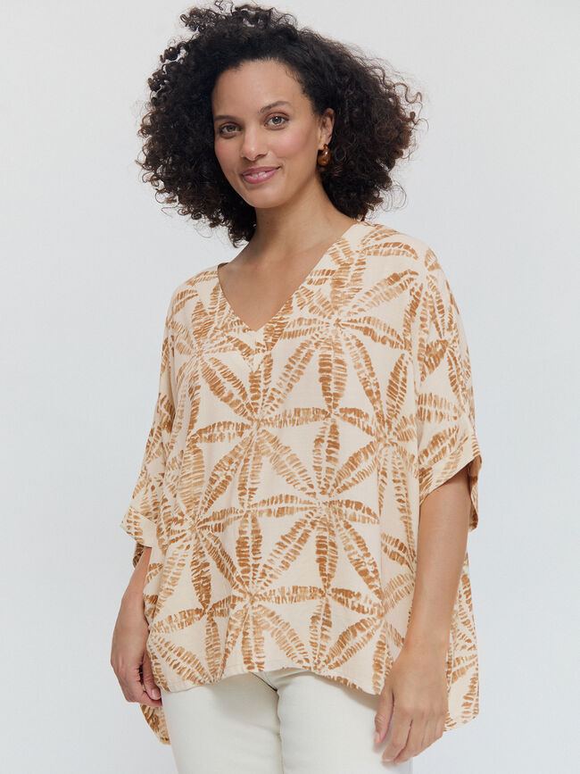 BLUSA ESTAMPADA CONJUNTO Crudo