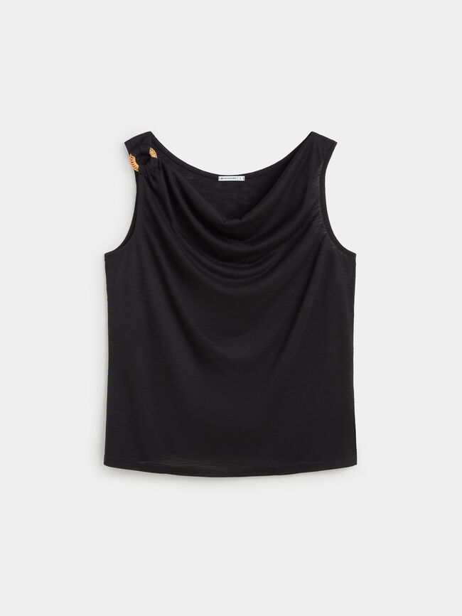 TOP  FLAME ANILLA MADERA Negro