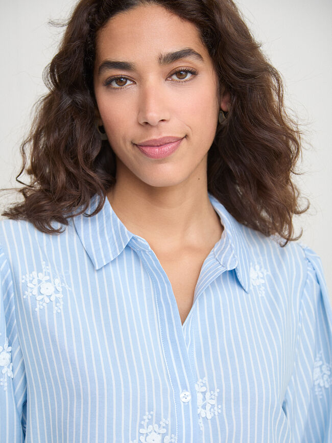 CAMISA ABLUSONADA FLORES Blanco Optico