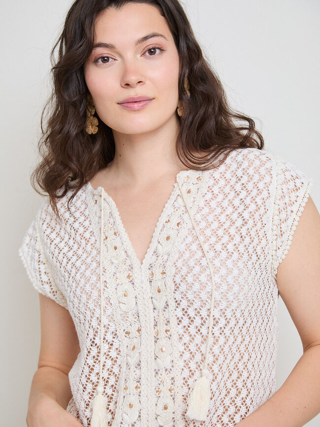 CAMISETA CHOCHET Crudo