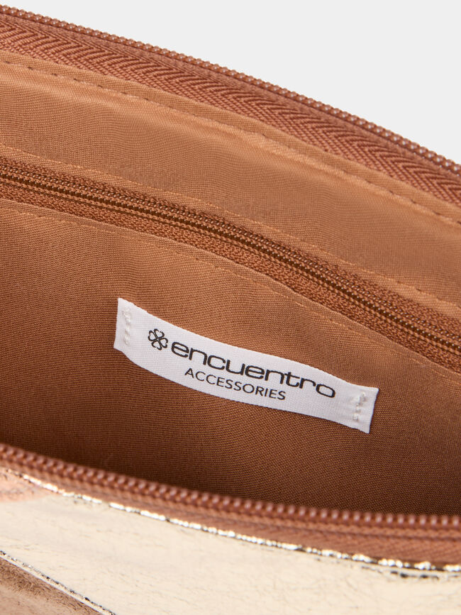 BOLSO CARTERA COMBINADO Marron Claro