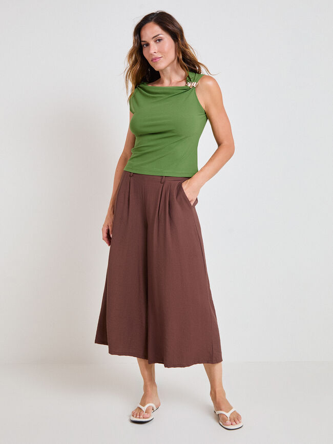 CAMISETA ASIMETRICA BROCHE Verde