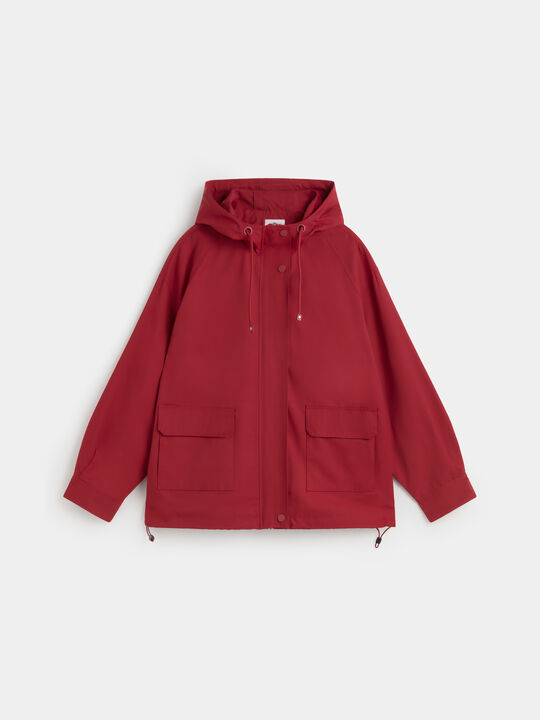 PARKA CAPUCHA Rojo Cereza image number null