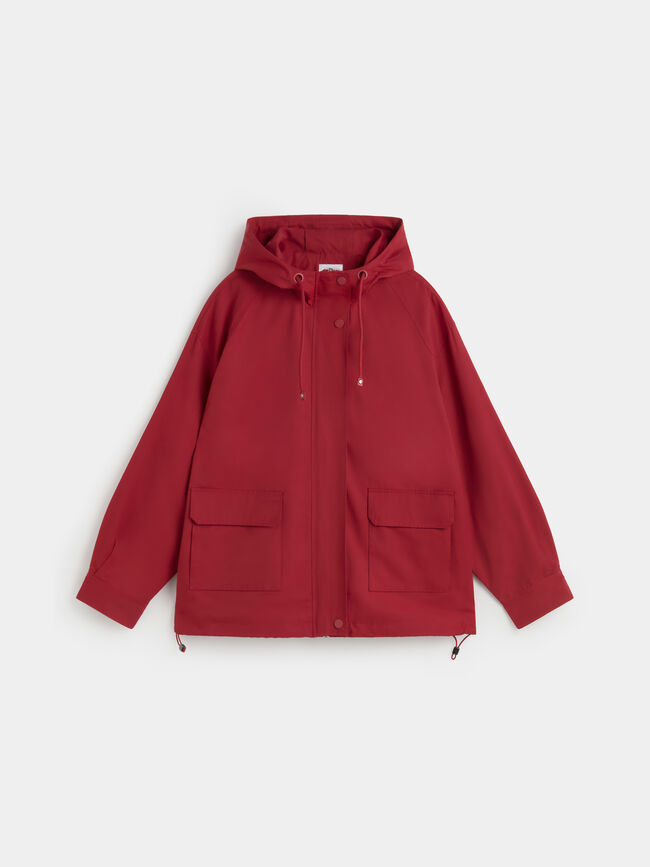 PARKA CAPUCHA Rojo Cereza