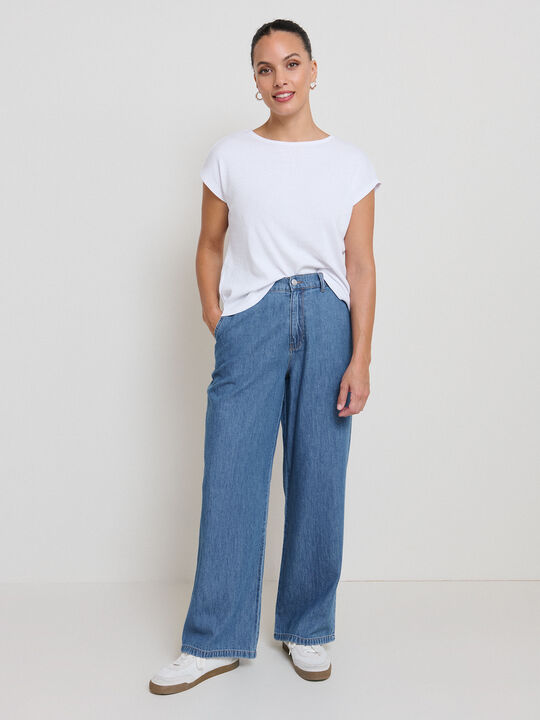 PANTALON FLUIDO VAQUERO Mid blue image number null