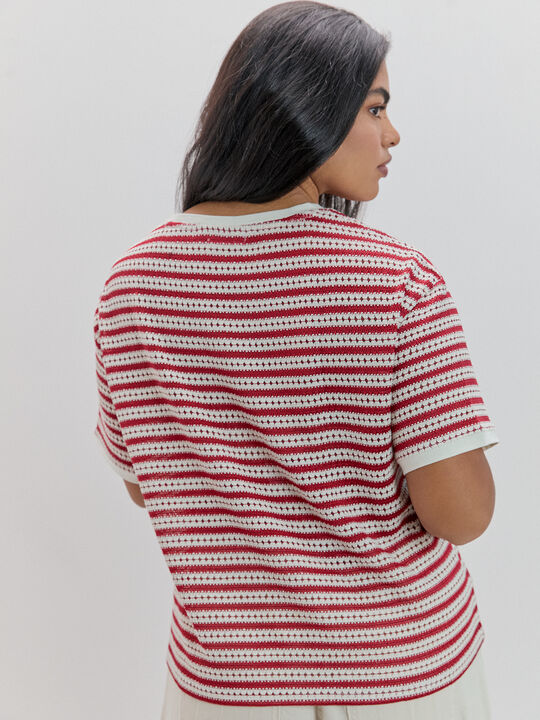 CAMISETA RED RAYAS Granate image number null