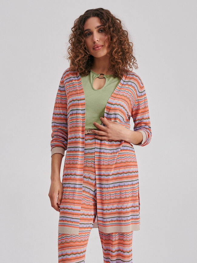 cardigan punto multicolor Estampado 1