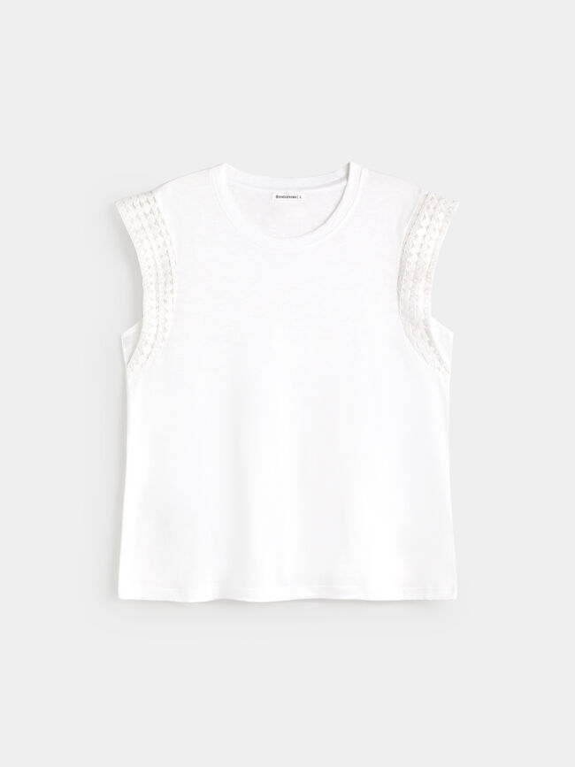 TOP CROCHET DETALLE Blanco Optico