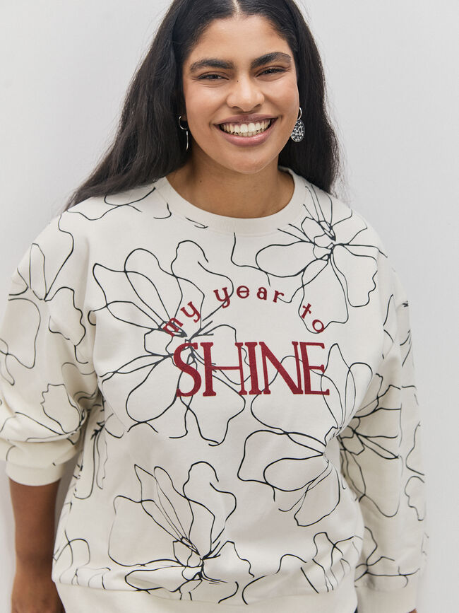 SUDADERA BICOLOR MENSAJE Beige