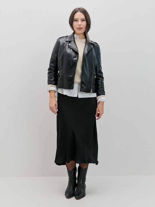 CAZADORA CREMALLERA CRUZADA Negro