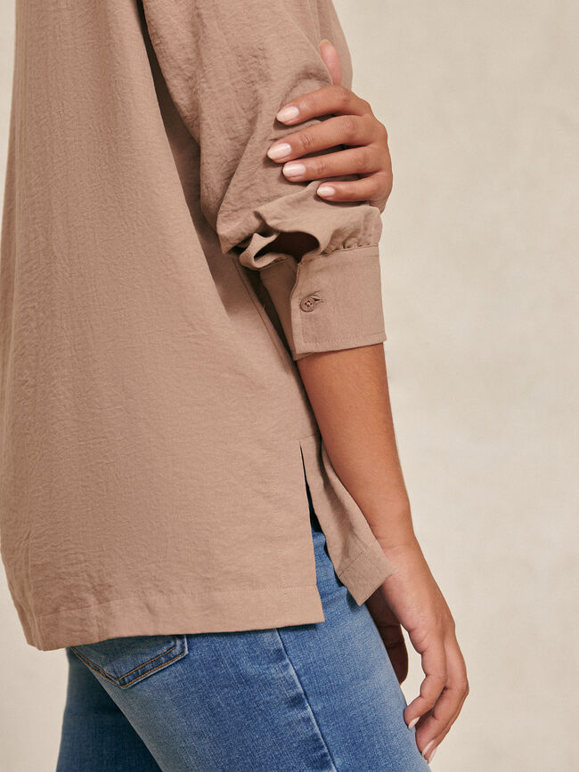 Camisa fluida Tostado