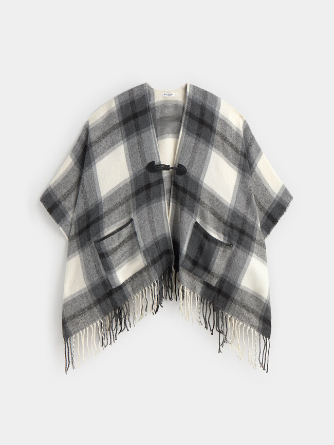 PONCHO CUADROS GRANDES Crudo