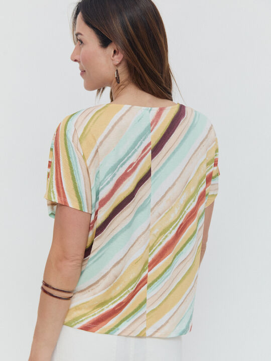 CAMISETA CUELLO REDONDO Crudo image number null