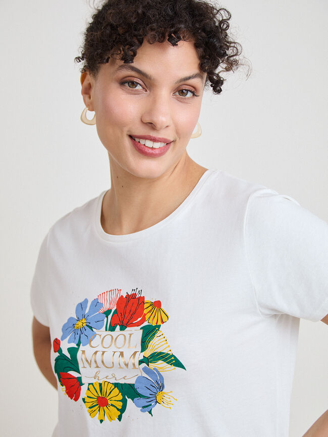 CAMISETA FLORES BRILLANTES Blanco Optico