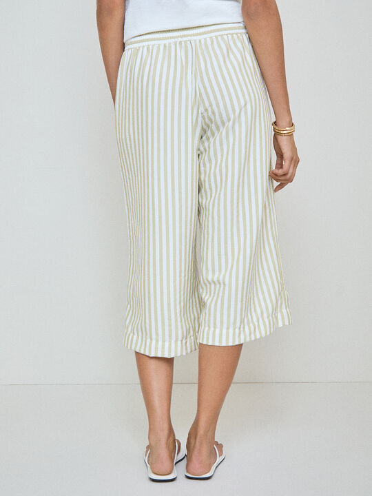 PANTAL&Oacute;N CULOTTE RAYAS Verde image number null