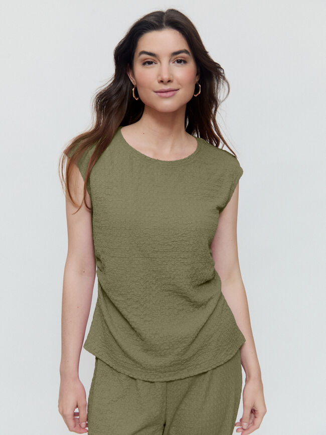 CAMISETA FRUNCE LATERAL Kaki