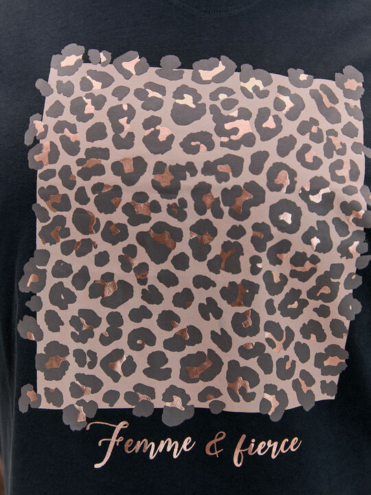 CAMISETA ANIMAL PRINT Negro image number null
