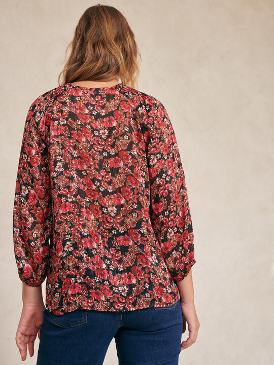 BLUSA FLORES Negro image number null
