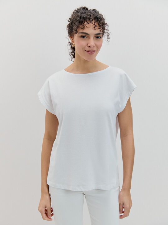 CAMISETA HOMBRO CAIDO Blanco Optico image number null