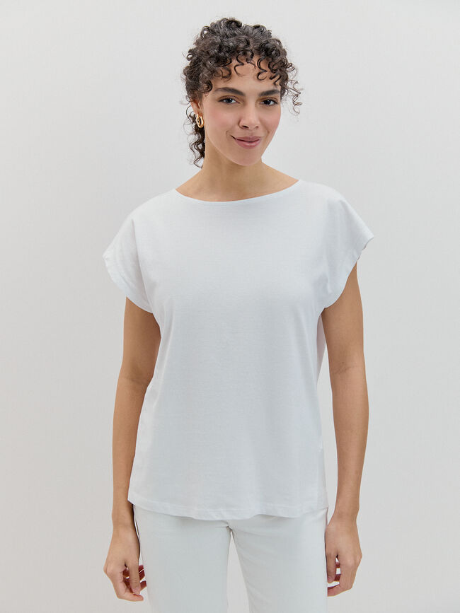 CAMISETA HOMBRO CAIDO Blanco Optico