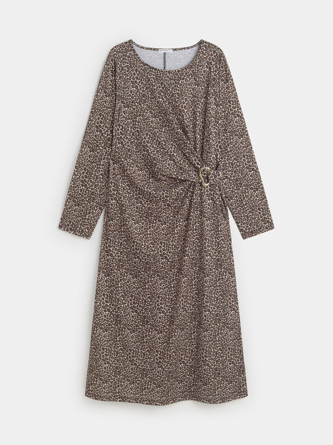 VESTIDO HEBILLA LEOPARDO Estampado 1