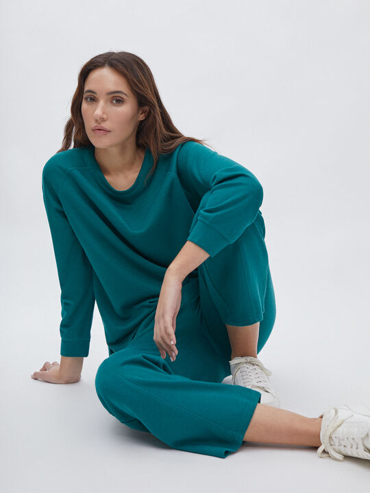 SUDADERA PUNTO SOFT Verde Laguna image number null