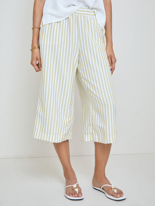 PANTAL&Oacute;N CULOTTE RAYAS Verde image number null