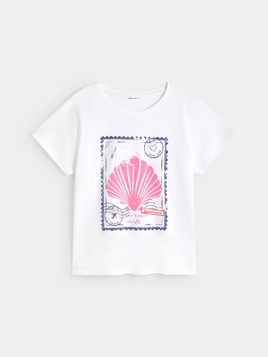 CAMISETA SELLO VERANO Blanco Optico image number null
