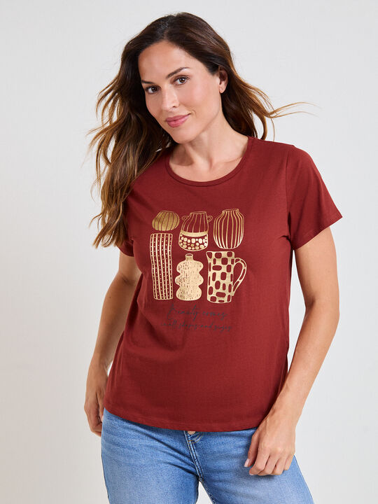 CAMISETA JARRONES BRILLANTES Chocolate image number null