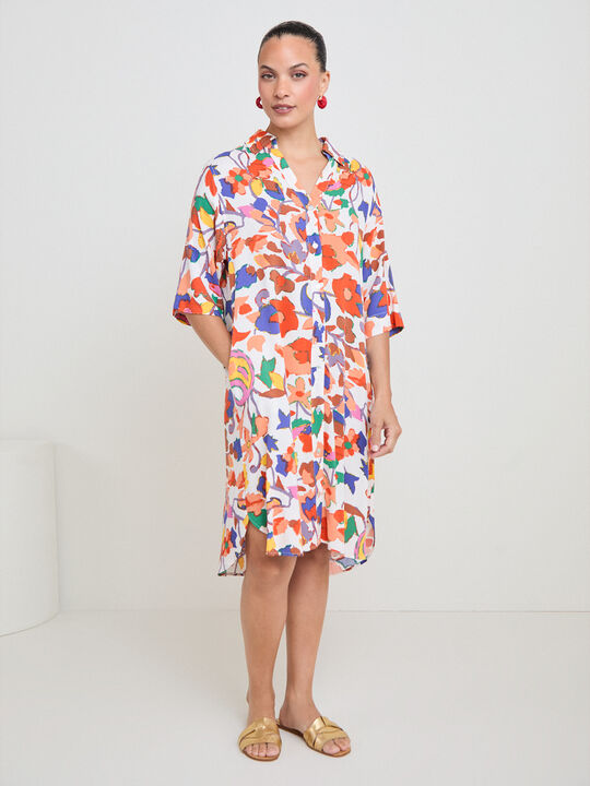VESTIDO CAMISERO M/C Crudo image number null
