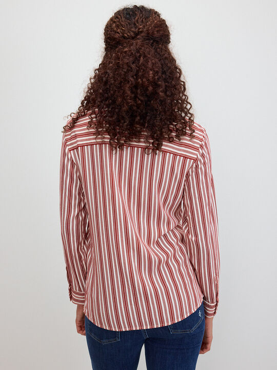 CAMISA VISCOSA ESTAMPADA Dark Cherry image number null