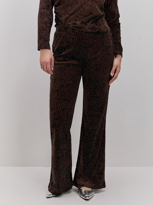 PANTALON VELVET FLARE Marron
