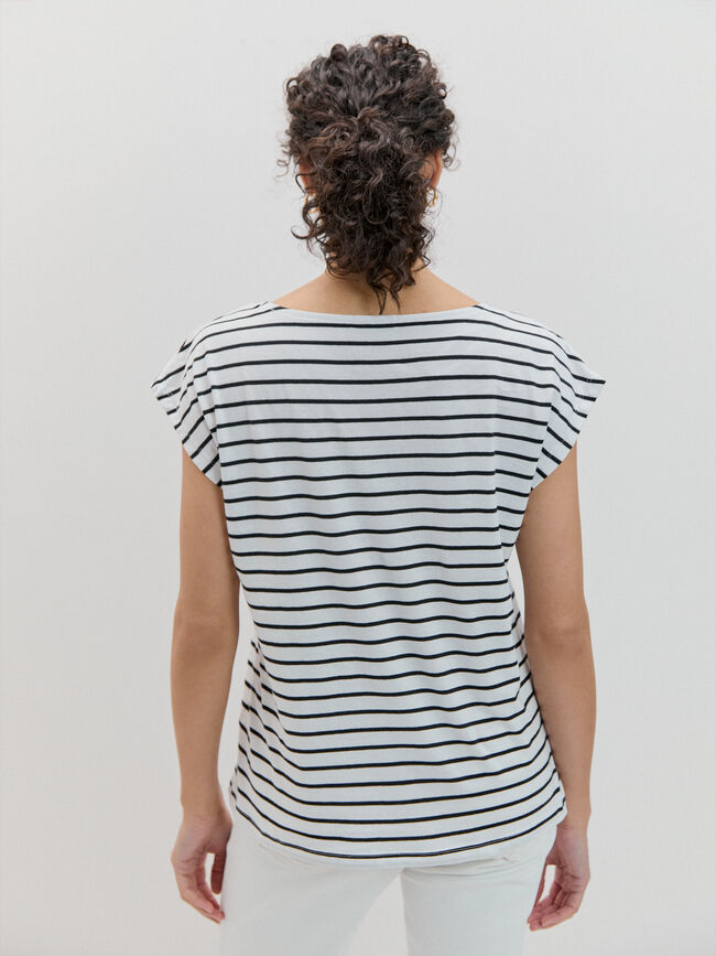 CAMISETA HOMBRO CAIDO Rayas 2