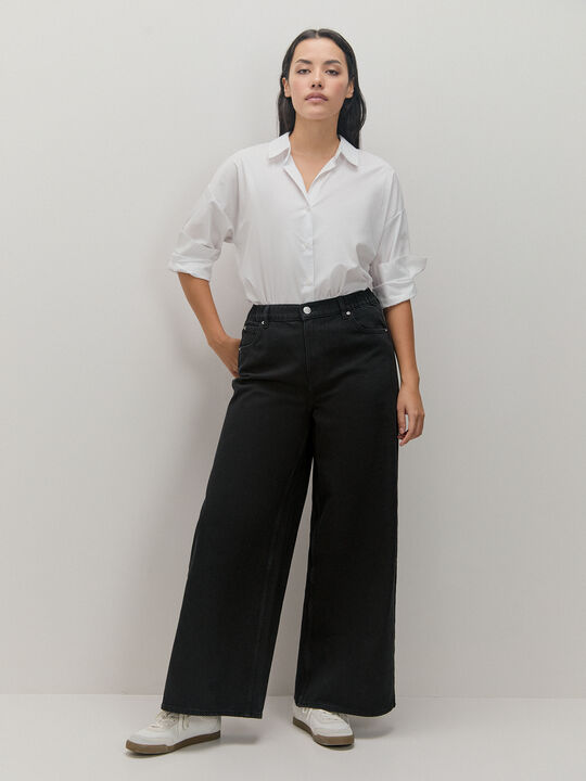 SUPER WIDE LEG GOMA Negro Denim image number null