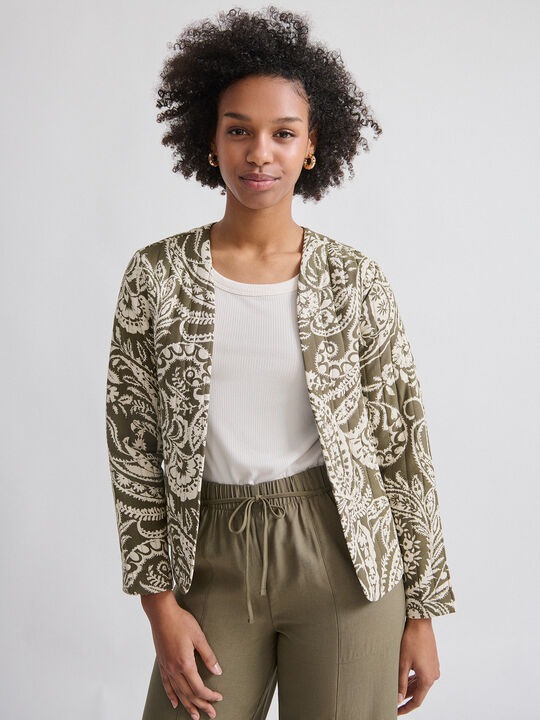 CHAQUETA ACOLCHADA PRINT Kaki image number null