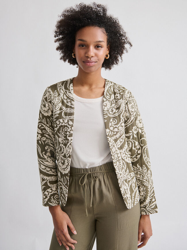 CHAQUETA ACOLCHADA PRINT Kaki